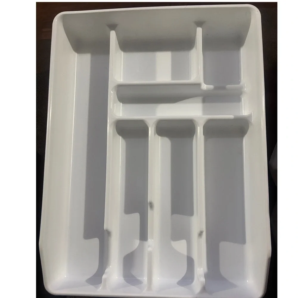 Vintage Rubbermaid white silverware holders 0521 0522 large and small